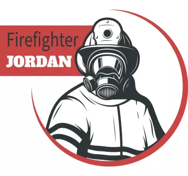 Vinilo retrato de bombero personalizable - TenVinilo