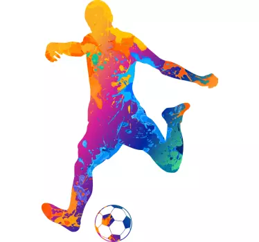 Vinilo fútbol jugador salpicadura pintura - TenVinilo
