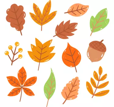 Vinilo planta Hojas de otoño - TenVinilo