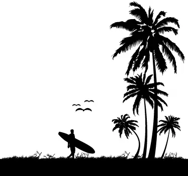 Vinilo decorativo surf tropical - TenVinilo
