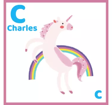 Vinilo infantil para pared fantasía de unicornio - TenVinilo