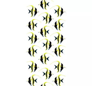 Vinilo mampara baño motivos de peces vibrantes - TenVinilo