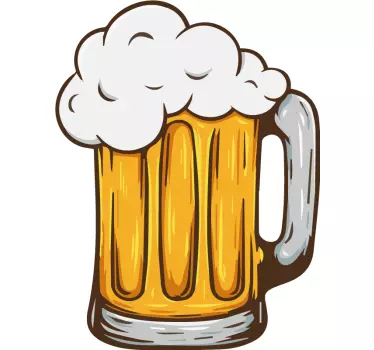 Vinilo decorativo bebida Vaso de cerveza - TenVinilo