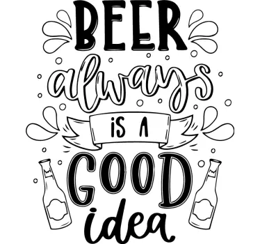 Vinilo decorativo bebida Cerveza buena idea - TenVinilo