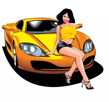Adhesivo decorativo coche y pinup - TenVinilo