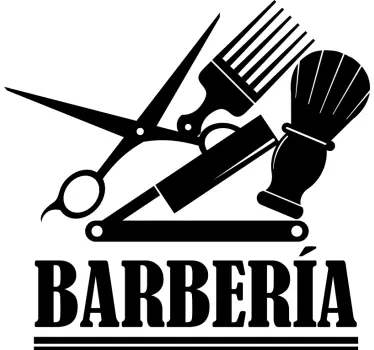 Vinilo para peluquería con productos típicos - TenVinilo
