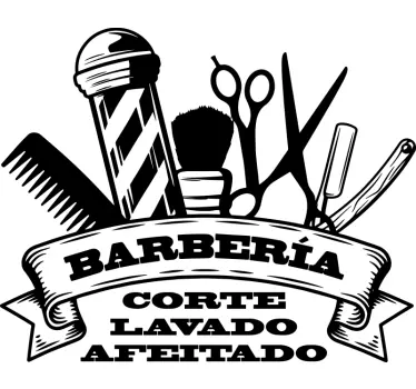 Vinilo escaparate de moda Cartel de barbería - TenVinilo
