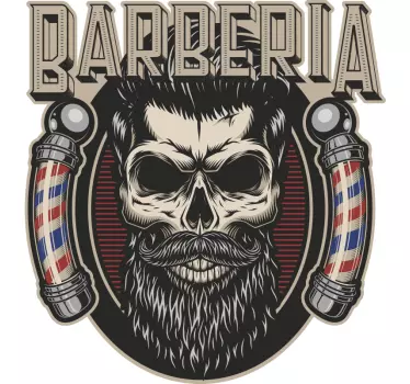 Vinilo para peluquería con calavera - TenVinilo