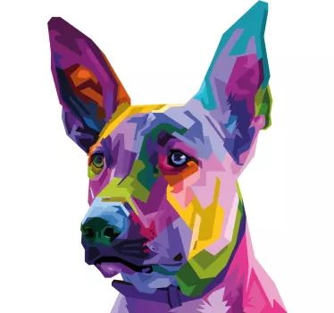 Vinilo de perro malinois multicolor - TenVinilo