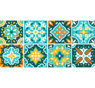 Azulejos vinílicos imitación cerámica colorida - TenVinilo