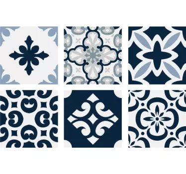 Azulejos vinílicos cemento azul clásico - TenVinilo