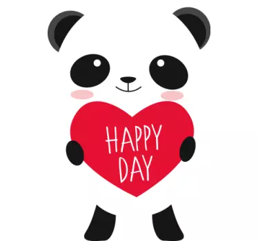 Vinilo para niñas panda feliz día - TenVinilo