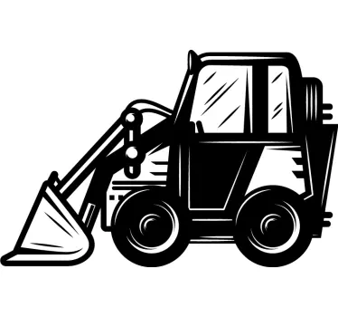 Vinilo juguete Máquina excavadora bulldozer simple para niños - TenVinilo