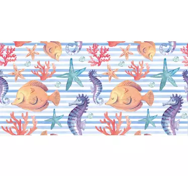 Lámina adhesiva para muebles animales marinos - TenVinilo