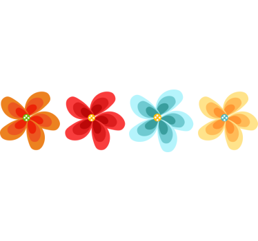 Pegatina para bicicleta pack de flores coloridas - TenVinilo