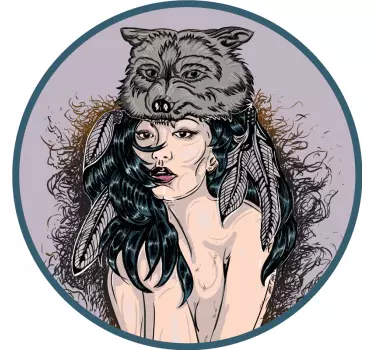 Vinilo mujer enmascarada de lobo - TenVinilo