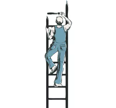 Vinilo decorativo pintor escalera - TenVinilo