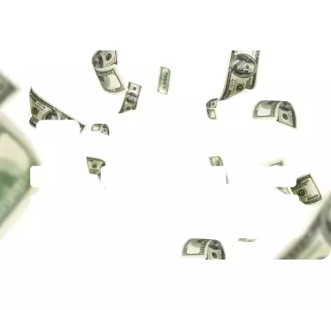 Sticker para tarjeta billetes de dólar flotantes - TenVinilo