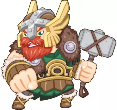Vinilo personaje guerrero vikingo heroico - TenVinilo