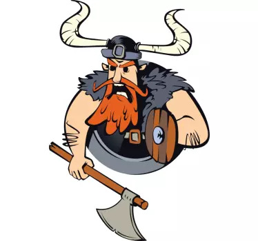 Vinilo personaje guerrero vikingo feroz - TenVinilo