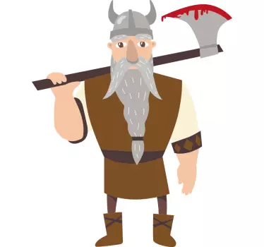 Vinilo personaje guerrero vikingo valiente - TenVinilo