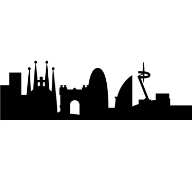 Vinilo decorativo skyline Edificios de barcelona skyline - TenVinilo