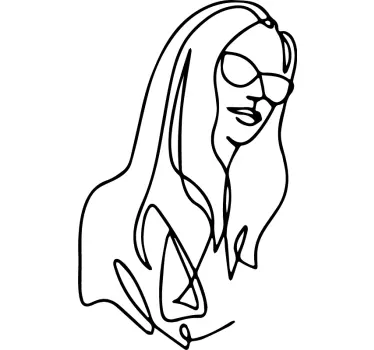 Vinilo retrato femenino estilizado - TenVinilo