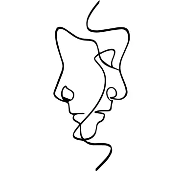 Vinilo decorativo persona Caras minimalistas - TenVinilo