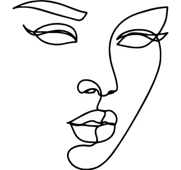 Vinilo decorativo persona Rostro de mujer minimalista - TenVinilo