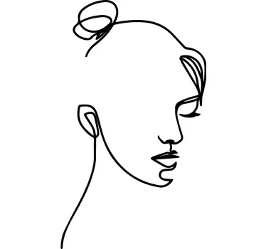 Vinilo decorativo persona Moño de pelo de mujer minimalista - TenVinilo