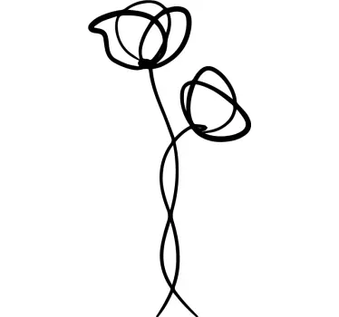 Vinilo de flor Amapolas minimalistas - TenVinilo