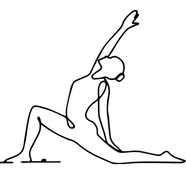 Vinilo decorativo persona Estiramiento de yoga minimalista - TenVinilo