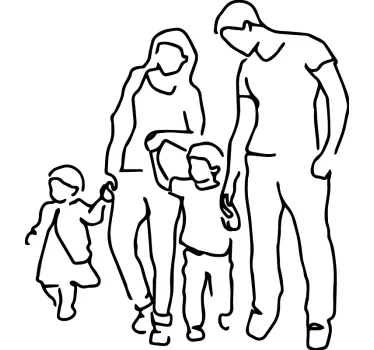 Vinilo decorativo persona Familia minimalista - TenVinilo