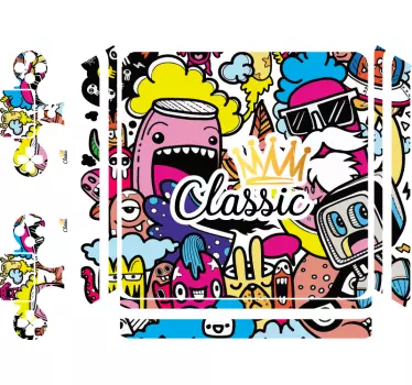 Skin ps4 personalidades animadas vibrantes - TenVinilo