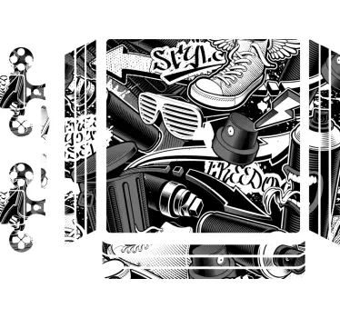 Skin PS4 sprays de graffiti - TenVinilo