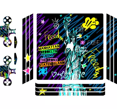 Skin ps4 diseño paisaje urbano libertad - TenVinilo