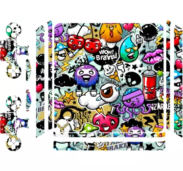 Vinilo para PS4 Diseño de graffiti de arte - TenVinilo