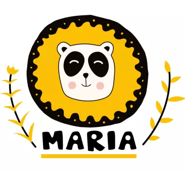 Vinilo infantil para pared arte de panda personalizable - TenVinilo