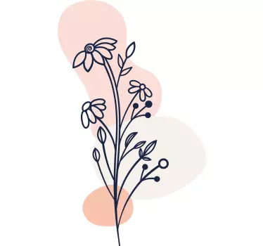 Vinilo arte lineal floral - TenVinilo