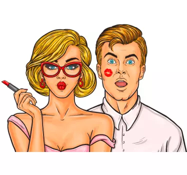 Vinilo personaje pareja estilo cómic - TenVinilo