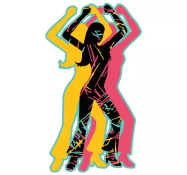 Vinilo baile figuras de danza coloridas - TenVinilo