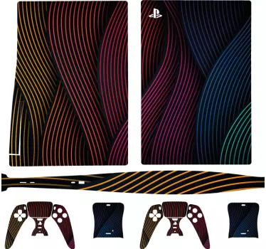 Skin ps4 líneas curvas vibrantes - TenVinilo