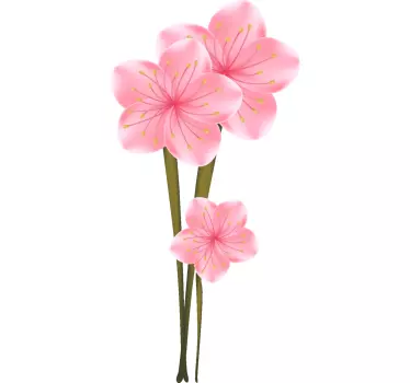 Vinilo decorativo cocina Florecitas rosadas - TenVinilo