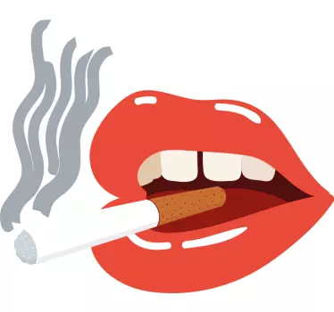 Vinilo labios con cigarrillo - TenVinilo