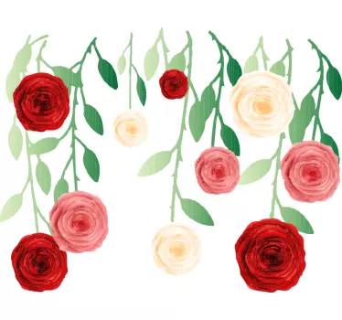 Vinilo de flor Rosas colgantes - TenVinilo