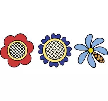 Calca para bicicleta elementos florales divertidos - TenVinilo