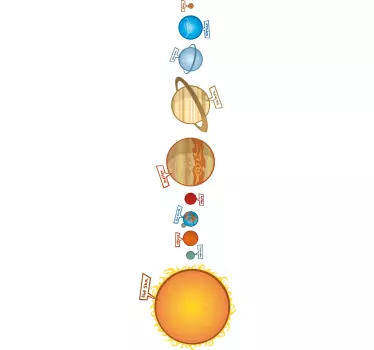 Vinilo infantil solar system color - TenVinilo