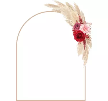 Vinilo espejo con marco floral decorativo - TenVinilo