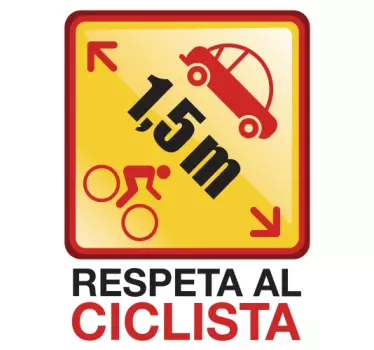 Vinilo decorativo respeto ciclista - TenVinilo