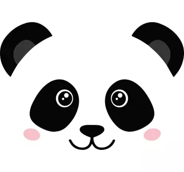 Vinilo decorativo ilustración Cara de panda feliz - TenVinilo